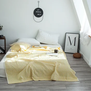 

Solid Color Throw Blanket Soft Comfortable Modern Simple Towel Blanket For Summer Sofa Waffle Blanket Warm Gift Dropship