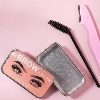 

Set of Eyebrow Soap Wax with Feather Eyebrow Trimmer Fluffy Ointment Gel for Eyebrow Lamination Makeup Soap Sculpt Brow Lift