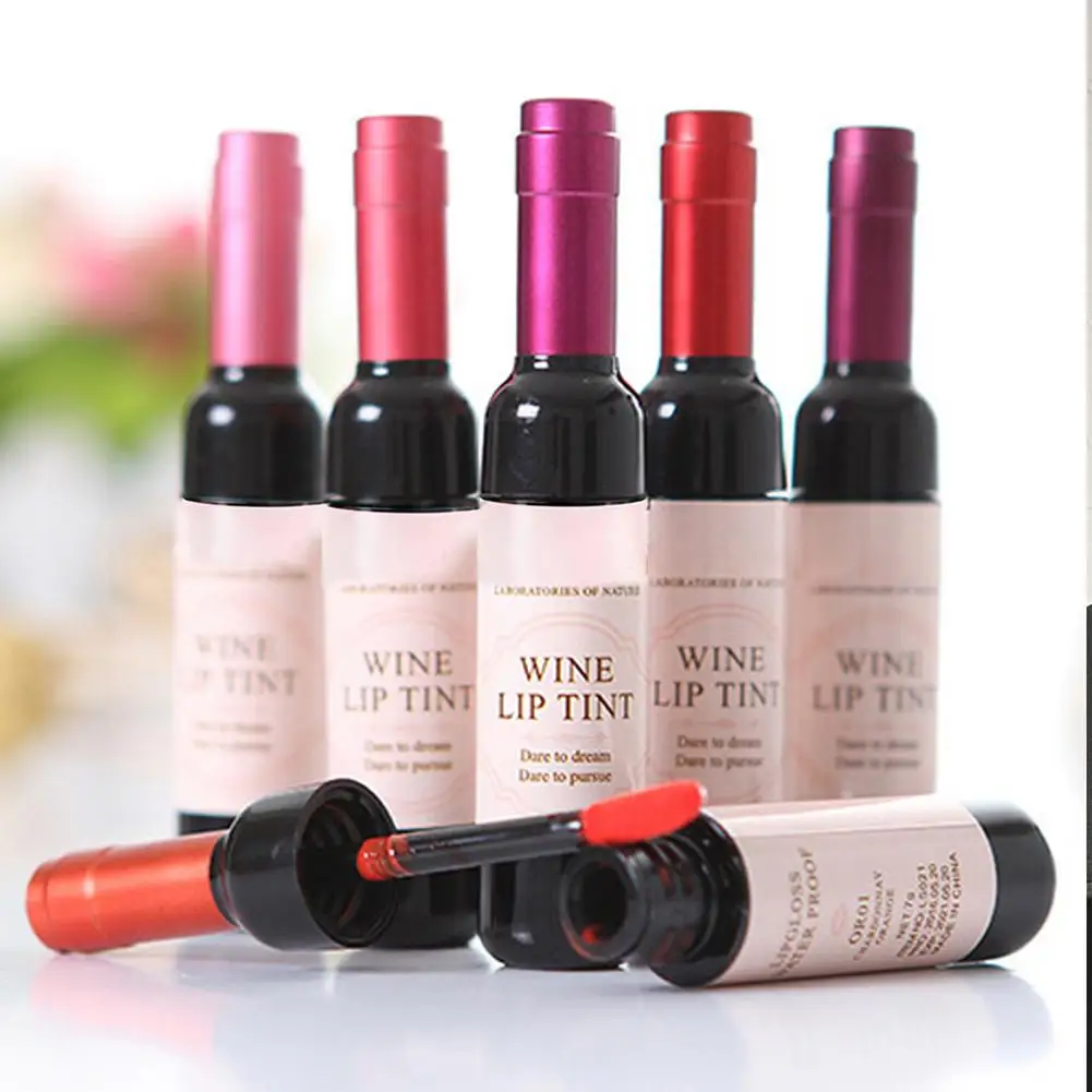Lipstick Wine Lip Stain Baby Pink Lipgross Matte Liquid Lip Glaze Long Lasting Waterproof Stain Nonstick Cup