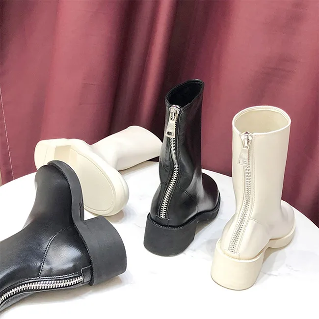 MONMOIRA/Винтажные ботинки martin в британском стиле женские мотоциклетные ботинки в стиле панк на молнии сзади женские черные носки до середины икры женские WE0646