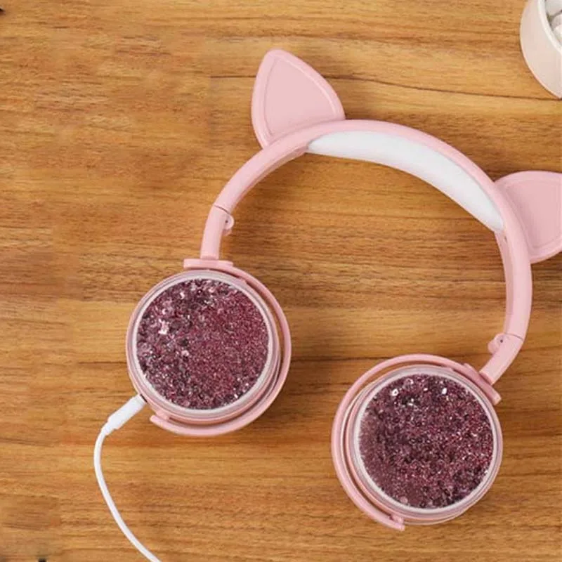 Pink-nobox JINSERTA, 3,5 мм, детские наушники с изображением кота, милые наушники со звездами, с микрофоном, складные наушники с сабвуфером, музыкальные наушники для смартфонов, ПК - Цвет: Pink-nobox