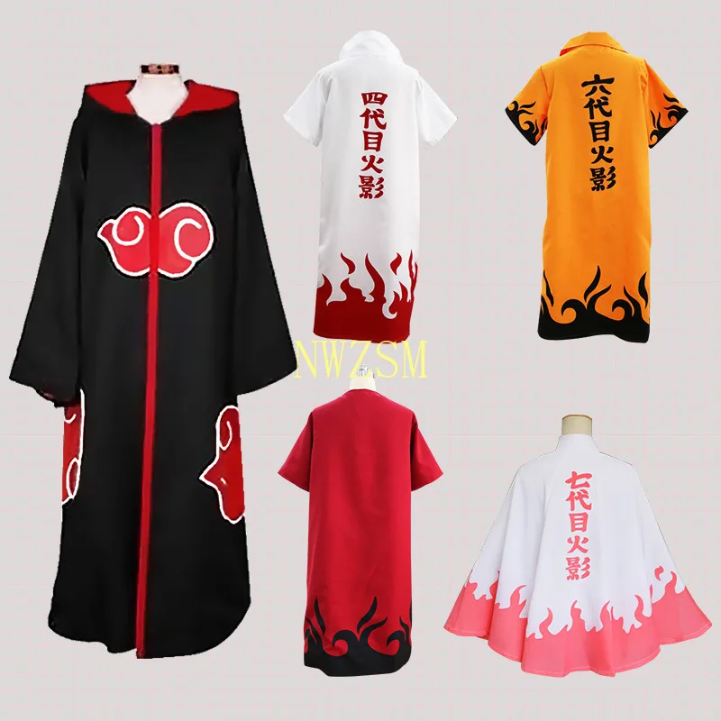 Плащ для косплея Sasuke Kakashi Akatsuki униформа Yondaime Hokage Namikaze Minato накидка Какаси шестерка
