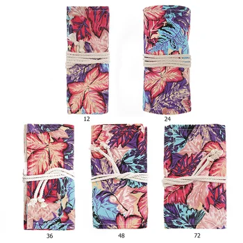 

Pencil Case Big Capacity Holes Pencil Case Canvas Roll Pouch Colored Pencils Box Constellation Sketch Brush Pen Holder