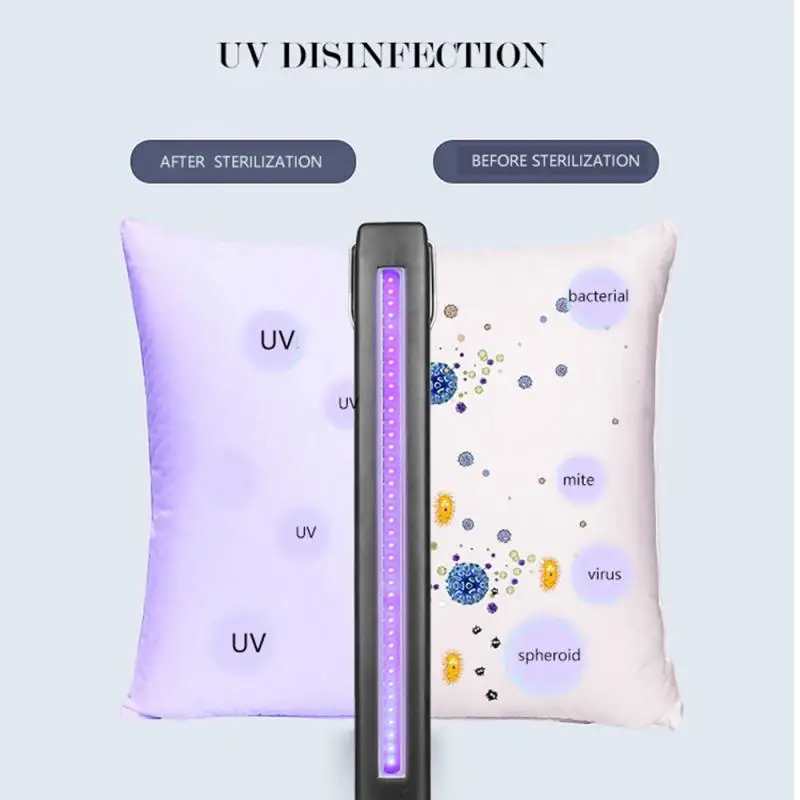 New UV Sterilize Disinfection Lamp LED Home Travel USB Charging Germicidal Air-purification Lamp UVC Light Eco-friendly
