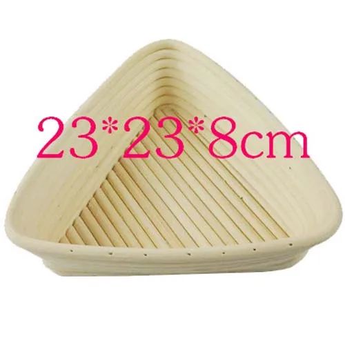23x23x8cm Новая европейская Ферментированная корзина из ротанга, ручная работа, форма для выпечки хлеба, треугольная пищевая тарелка, ротанговая миска - Цвет: 23x23x8cm