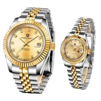 

Pagani Design Men Watch Automatic Mechanical Mens Watches Bling Diamond Quartz Watches for Women Gold Stainelss Steel Male Clock