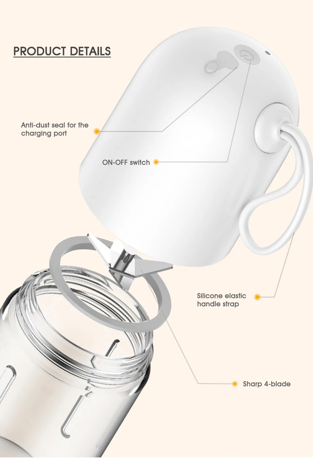 300 мл электрика presse-agrumes melangeur multifonction беспроводной мини USB Перезаряжаемый jus tasse coupe melangeur pour voyage