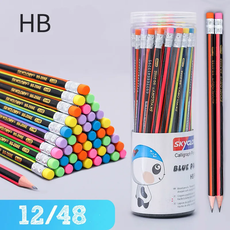 12/48 HB бумажные карандаши для рисования детей школьные принадлежности древесный