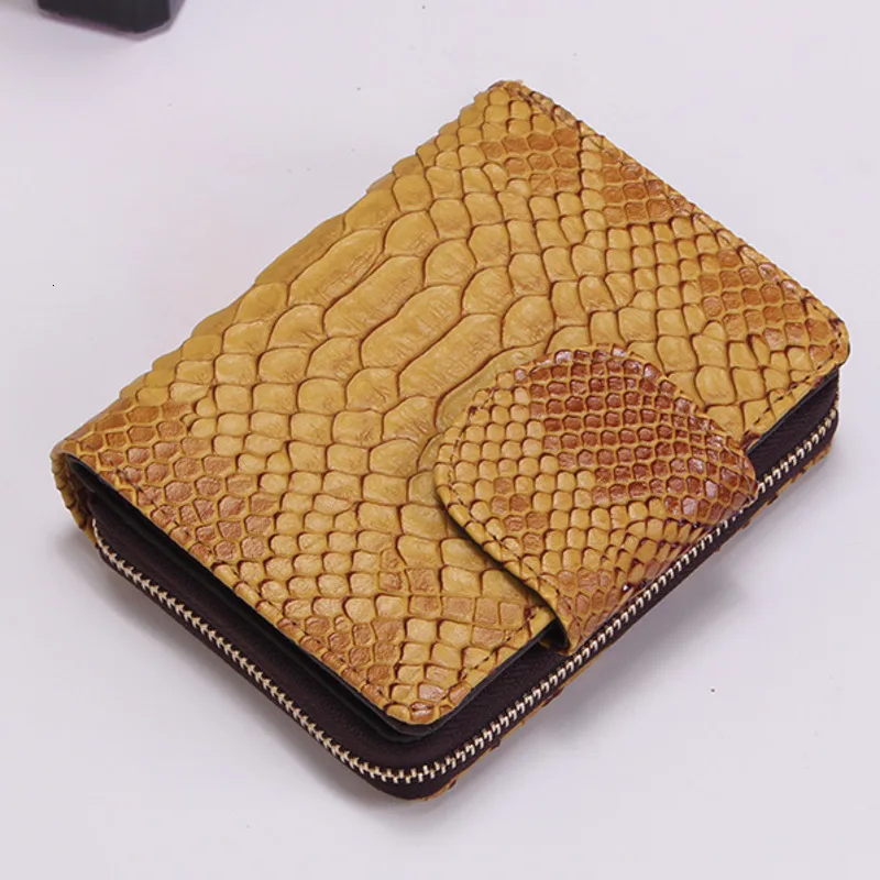 Короткий кошелек из натуральной кожи для женщин Дамский бумажник на молнии с