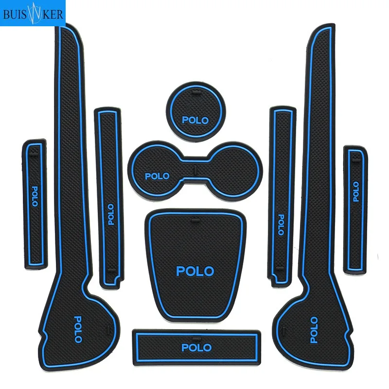 rubber mat door anti-slip Cup pad Interior decoration accessory styling Gate slot For Volkswagen Polo V W GT I 2011-2016 |