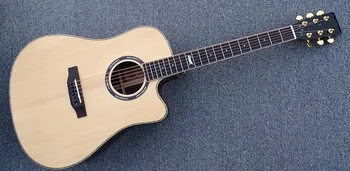 

2019 New + Factory + made in korea company 41 inch custom locust logo acoustic guitar handmade top quality cutaway acoustic