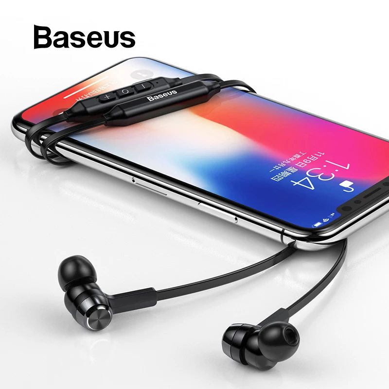 Baseus S06 Bluetooth наушники беспроводные наушники для Xiaomi iPhone наушники стерео магнитные наушники с микрофоном