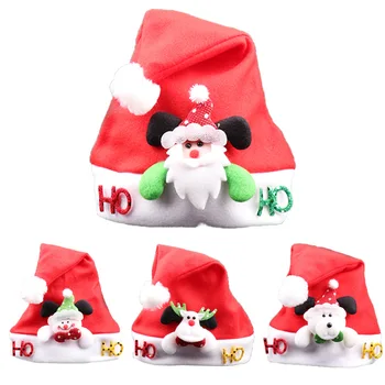 

Christmas Decoration Applique Cartoon Hat Kid Hat Child Christmas Hat Ornament Hat Decoration Hat Christmas Kid Hat