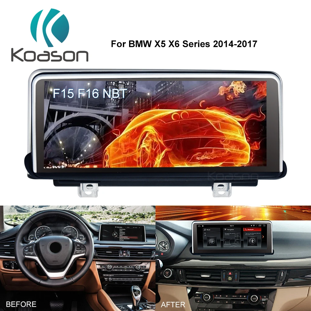 

Koason 10.25" Touch Screen Android 9.0 Auto GPS Navigation for BMW X5 F15 X6 F16 (2014-2017) Car Audio Video Multimedia Player