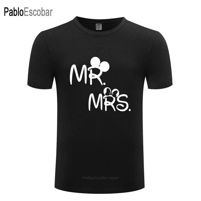 MR and MRS Новинка Мужская футболка shubuzhi новая хлопковая Повседневная с коротким