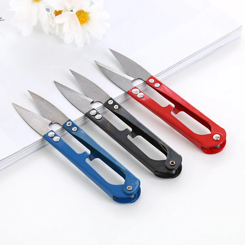 

Spring Yarn Small Nail-scissor Cross Stitch Connecter Scissors U-Shaped Tailor Sewing Scissors