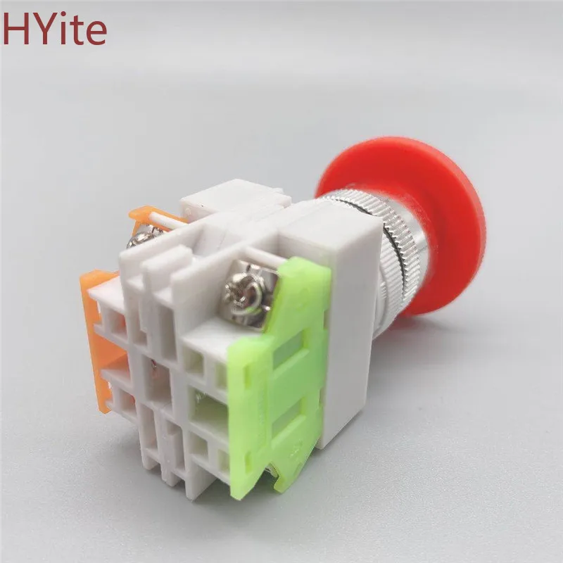 Красная Грибная крышка 1NO 1NC DPST аварийный стоп кнопочный переключатель AC 660V