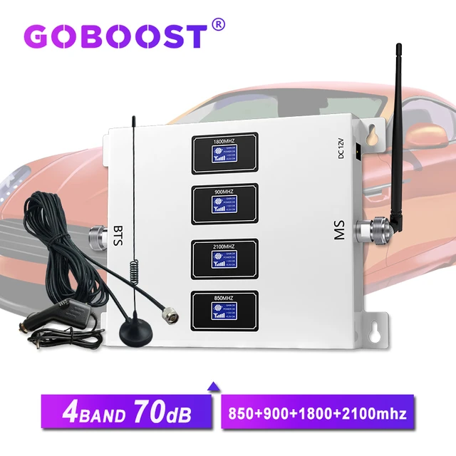 Goboost-amplificador De Señal Móvil Para Coche, Repetidor De 4 Bandas,  70db, 4g, Gsm, 900, 1800, 2100, 850, 2g, 3g, Señal 4g - Amplificadores De  Señal - AliExpress