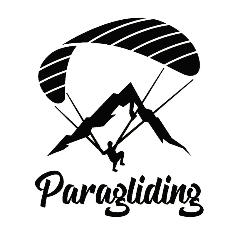 

DAWASARU Personaqlity Car Sticker Paraglider Paragliding Extreme Sport Motorcycle Reflective PVC Decal Black/Silver,16cm*13cm