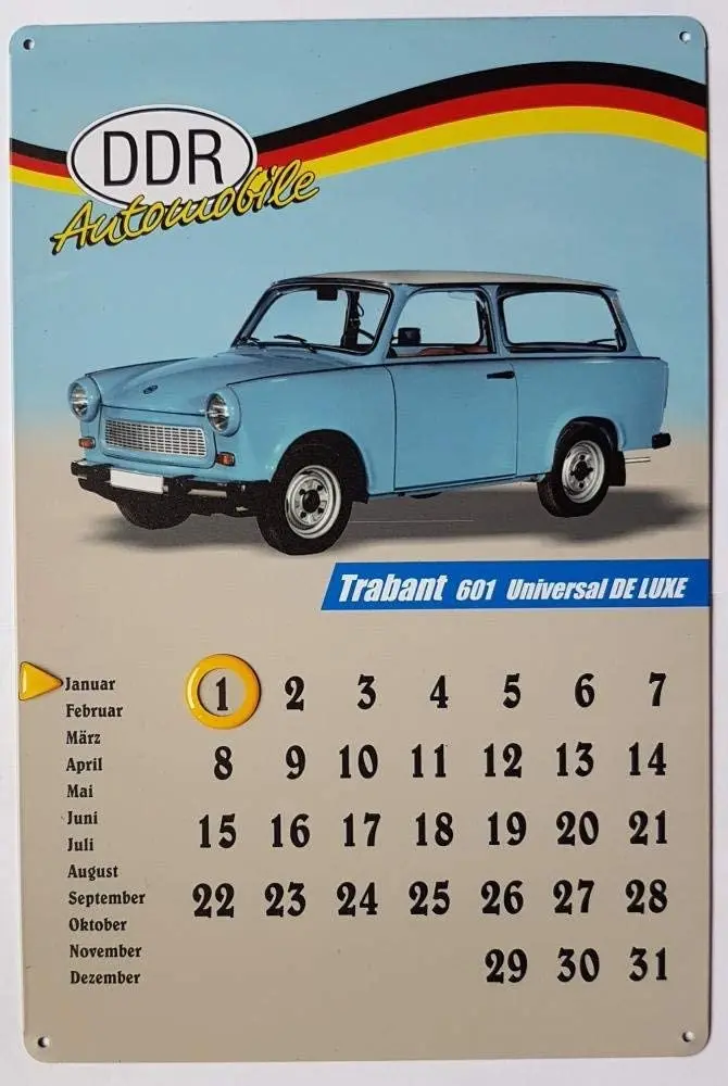 Металлический жестяной знак GDR трабант 601 Универсальный de Luxe автомобильный