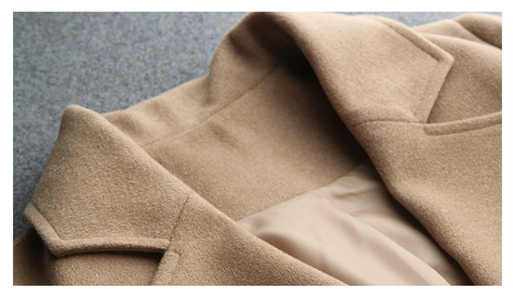 Casual Fashion Long Sleeve Woolen Jacket Winter Mid-length Elegant