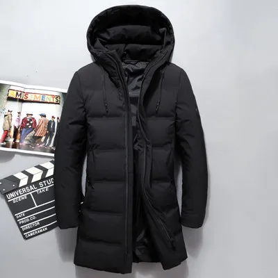 black Зимняя длинная куртка высокого качества, мужской теплый пуховик Armygreen& Black, мужская повседневная ветрозащитная Свободная верхняя одежда 3XL 5XL - Цвет: black