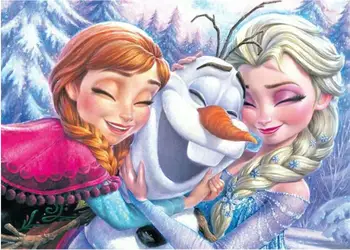 

5D DIY Diamond Painting Cartoon Cross Stitch Full Round Diamond Embroidery Frozen Sister Elsa&Anna Diamond Mosaic Decor Gift
