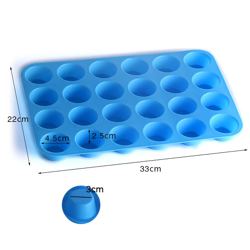 24 чашки силикона для мини-кекса пирога Мини силиконовая форма для кексов кухонные лотки и формы антипригарные формы для выпечки Кондитерские инструменты