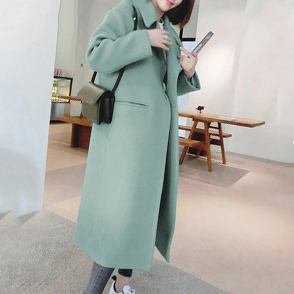 Женское пальто из смешанной ткани, зима, новинка, повседневное, Корейская версия, тонкое, Женское пальто с длинным рукавом, для женщин, плюс размер, теплое пальто
