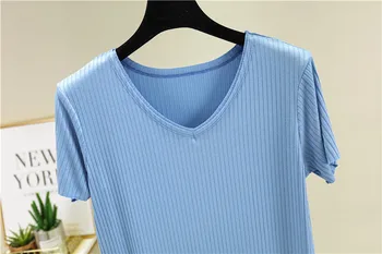 

2020 NEW V-neck bottoming shirt women short-sleeved solid color slim t-shirt women Korean summer women's clothing