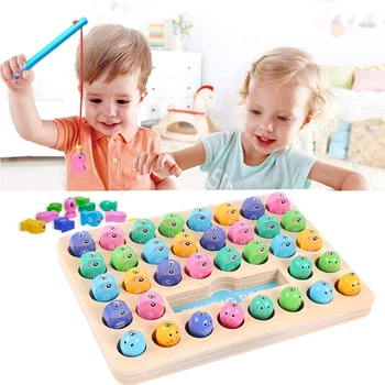

Early Learning Birthday Gift Fishing Game ABC Alphabet Educational Toy Wooden Magnetic Preschool Montessori Letters Cognition