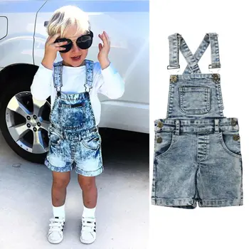 

Baby Boy Girl Denim Jeans Dungarees Blue Overalls Jumpsuit Bib Pants