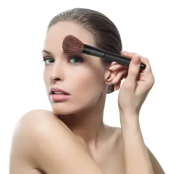 

1pc Wood Handle Flat Top Makeup Brush Cosmetic Face Powder Foundation Tool