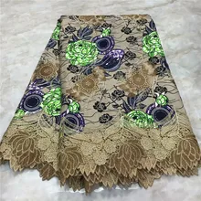 Новинка Wendy гипюровая кружевная ткань вышитый воск высокого качества кружевная ткань со шнуром африканская восковая кружевная ткань для платья WD091716