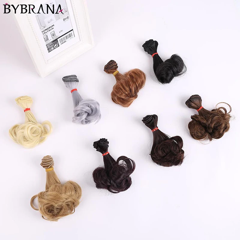 

Bybrana 1pcs 15cm*100cm Doll BJD wigs DIY Synthetic Fiber Curly Hair For Dolls