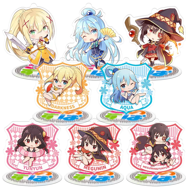 9cm Kono Subarashii Sekai ni Syukufuku wo! Anime Action Figure Toy Acrylic Keychain Decorative Ornaments 8 Different Style