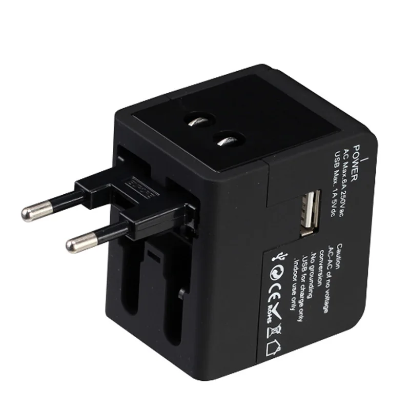 Weißer schwarzer Universal-Steckeradapter 2 USB World Travel AC Power Charger Adapter mit AU US UK EU-Konverterstecker_voghion.com
