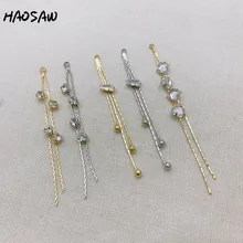 HAOSAW Choose 4Pcs/Lot Jewelry Accessories/CZ Chian/Earring Making/Genuine Gold Plating/DIY Connector/Hand Made/Earring Findings HAOSAW Choose 4Pcs/Lot Jewelry Accessories/CZ Chian/Earring Making/Genuine Gold Plating/DIY Connector/Hand Made/Earring Findings