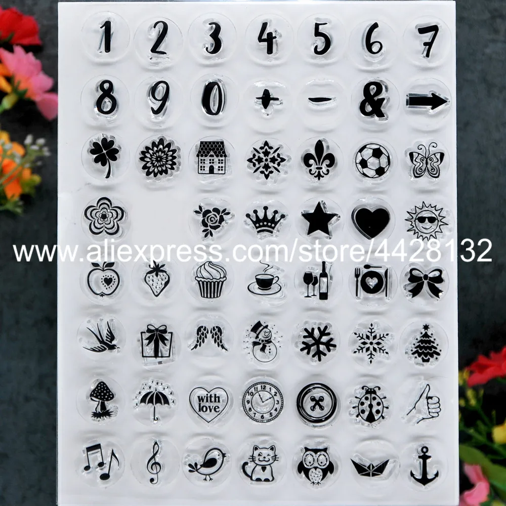 

Life Icon Numbers Flower Bird Cat Owl Christmas Snowman Scrapbook photo cards rubber stamp clear stamp transparent stamp 9081612