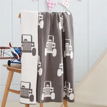 

Cartoon Car Knitted Cotton Kids Blanket Throw For Bed Red Yellow Gray Kawaii Blanket For Boys Soft Knitting Blankets Pattern