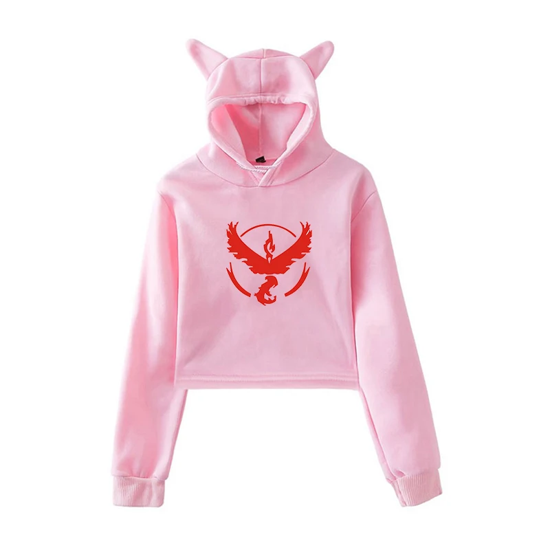 Kawaii Hoodie 11 Женская зимняя повседневная толстовка с капюшоном и длинными рукавами в стиле Покемон для девочек-подростков; Осенняя уличная Толстовка в стиле Харадзюку; женская модная короткая толстовка с капюшоном - Цвет: Kawaii Hoodie 11