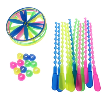12 Pcs Package of 12 Twisty Flying Saucers Assorted Colors Helicopters Kids Toys Gifts 1