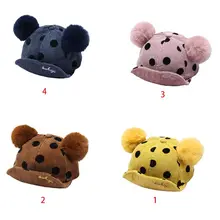 Детская шапка с волнистыми точками, вельветовые Теплые шапки на осень и зиму, детская бейсболка, высокое качество и Новинка