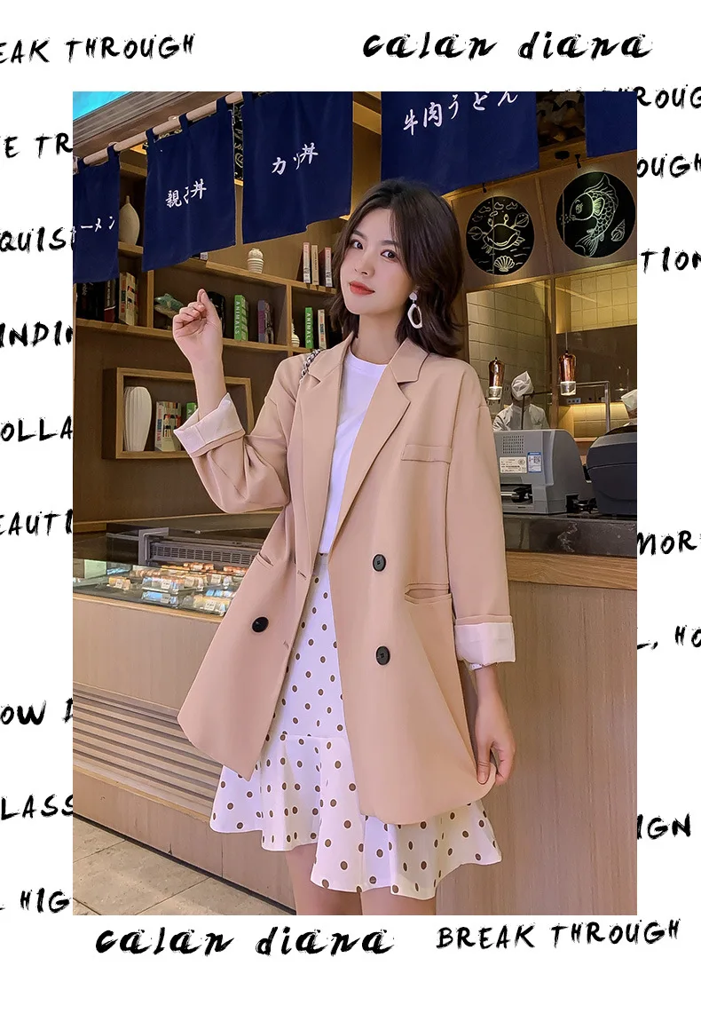 Autumn New Style Korean-style WOMEN'S Wear Sweet Suit Fashion Loose Solid Color Casual Versatile Small Suit Coat Women's