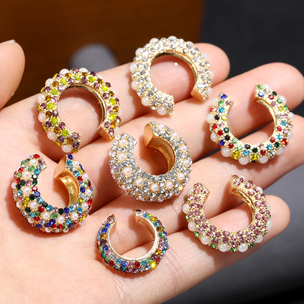 Ear Clip Earrings Clip Earrings Ear Clip Ear Accessories 1pc Women CZ Cuff Earrings C-shaped Cubic Zirconia Ear Cuff No Piercing Gift Party