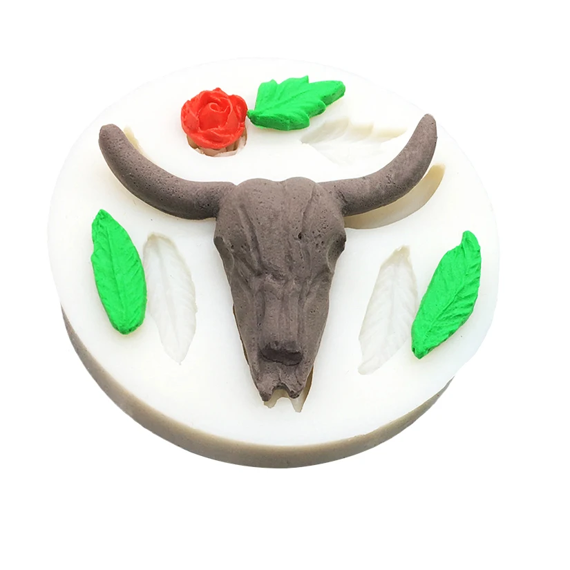 

Halloween Cow Skull Silicone Mold Sugarcraft Chocolate Cupcake Fondant Cake Decorating Tools