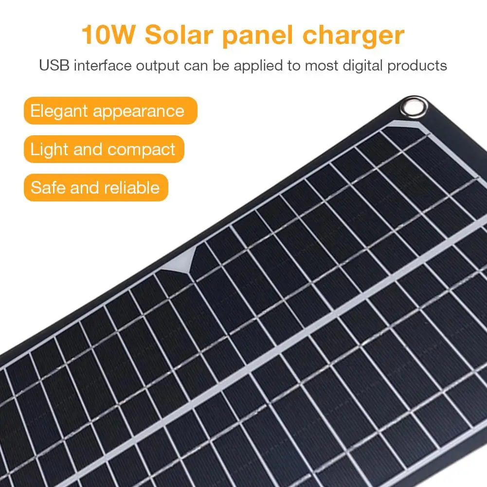 

10W18V High Efficiency Solar Panel Energy Saving Charging Board For Mobile Phone Battery RV Car Camping Cycling Traveling