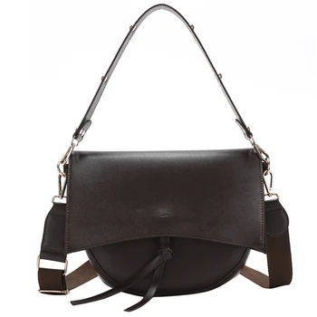 

Designer Women Leather Saddle Bag Fashion Crossbody Shoulder Composite Bag Foldable Flap-cover Pack Female Totes Bag Ladies Pack