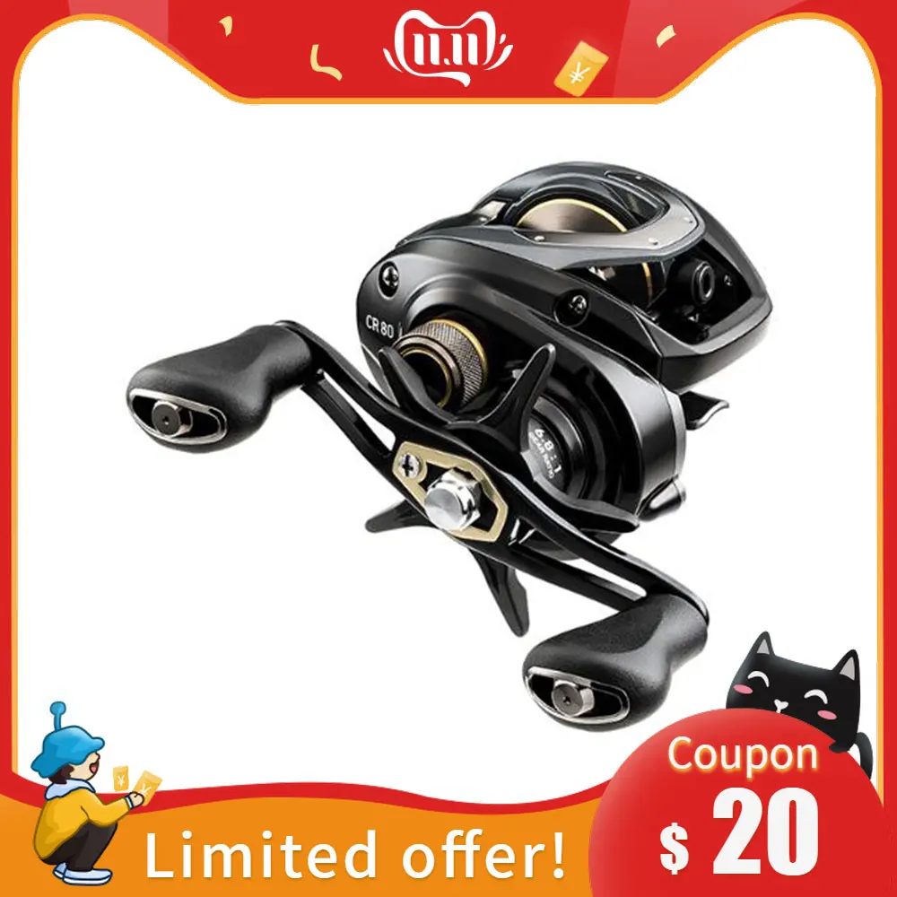 

Fishing reel Daiwa CR80H CR80HL Low Profile 195g 7 Ball bearing+1 RB Baitcast Fishing reel