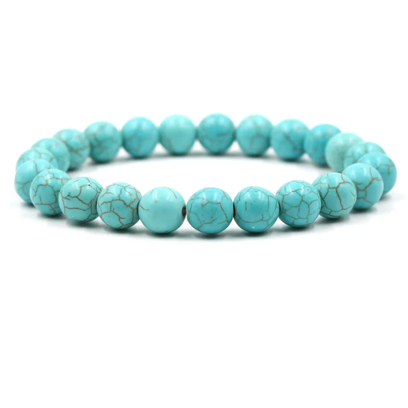 Hot Statement Natural Gem Stone Beads Bracelet 8 Color Fashion Elastic Rope Bead Bangle for Men Women Buddha Beads Jewelry Gift